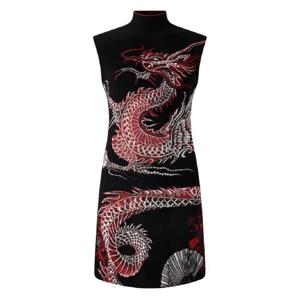 25 FW 로베르토 카발리 드래곤 플로럴 프린트 미니 드레스 VQM106MG011 TP440771922