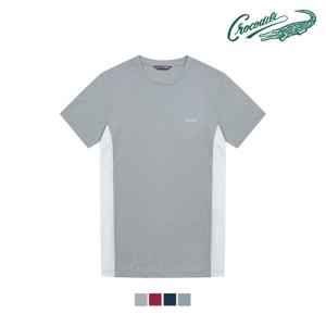 [크로커다일] 옆라인 배색 라운드 티셔츠 CDAA7TP2704