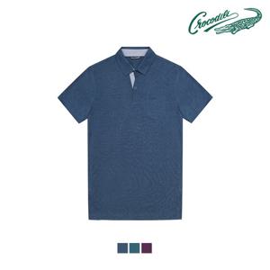 [크로커다일] 투톤 오픈 폴로카라 티셔츠 CDAA7TS2481