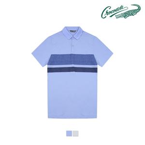 [크로커다일] 투버튼 칼라블럭 티셔츠 CDAA7TS2459
