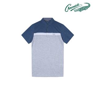 [크로커다일] 라운드 변형카라 티셔츠 CDAA7TS2434