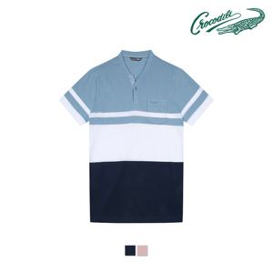 [크로커다일] 컬러블락 변형라운드 티셔츠 CDAA7TS2413