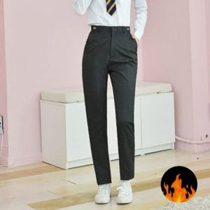 여자교복바지 교복바지 차콜 기모 허리조절 스판