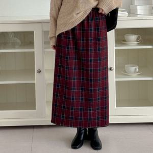 샵앤) FW 여성 체크 허리밴딩 스커트 21DS-WSK-3968-베이지