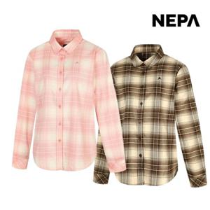 네파 여성 기모 체크 셔츠 봄 가을 긴팔 등산 낚시 데일리 남방 7J61541