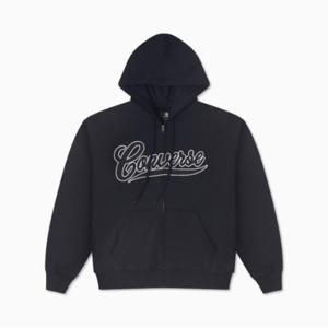 M PQC 10026949-001 풀-집 후드티 컨버스 블랙