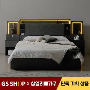 [특가]상일리베가구 호텔 아테네 LED 멀티수납 침대SET+독립 유로탑70T Q(퀸)