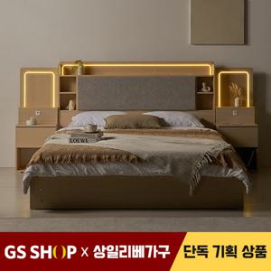[특가]상일리베가구 호텔 아테네 LED 멀티 수납 침대SET+본넬매트 K(킹)