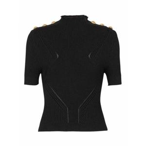 [BALMAIN] 라프리마 여성 탑 탱크 골드 엠보스 버튼 니트 BF0AL250KF240PA 블랙 /8