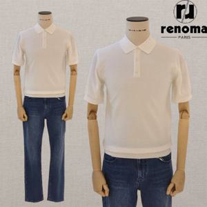 [레노마캐주얼][익일출고]SS 25년여름신상 화이트 시원한 쿨소재 반팔 니트 티셔츠 RRIBKT91AJD