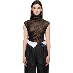 25 FW 빅토리아베컴 여성 블랙 하이넥 바디수트 251784F358000