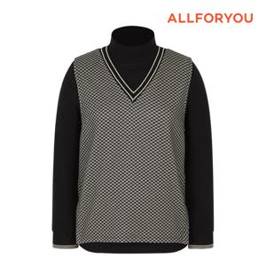 [올포유][올포유]여성 레이어드형 자가드 티셔츠 ALTHM9331-199