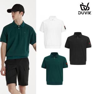 듀빅 남성 오버핏 블루종 와펜 반팔티셔츠 DE2MTS102