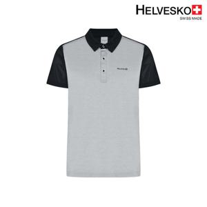 헬베스코 남성 자가드 소매 메쉬 반팔티셔츠 H2MMTS169