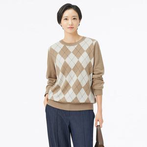 [빌드]BPFN506 Le. 아가일 캐시 울 니트/빅사이즈/미시/여성/가을