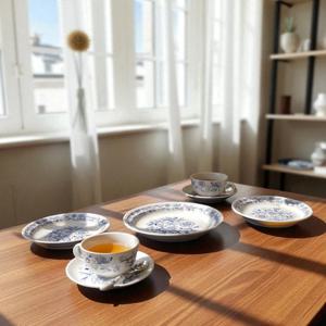 쯔비벨무스터 홍차잔 디너 선물세트(찻잔 2인조+소접시2+대접시)