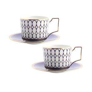 [웨지우드] 르네상스골드 커피잔 2인조