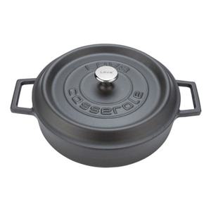라바 원형 주물 다용도 전골냄비 24cm 매트블랙