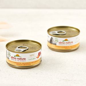 알모네이쳐 캣 참치&새우 캔 70g 고양이 주식캔 고양이 사료