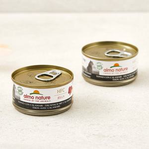 알모네이쳐 캣 젤리 참치&오징어 캔 70g 고양이 주식캔 고양이 사료