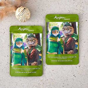 오쥬 바이 로우즈 치킨가슴살&치킨간 파우치 69g 고양이 사료 고양이 사료