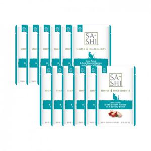 [12개세트] 로우즈 사시 참치&도미 파우치 50g 고양이 간식 고양이 간식