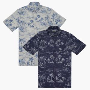 [크로커다일남성]하와이안 패턴 노멀핏 반팔 셔츠 ARAZXPPWS2608