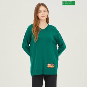 베네통 손뜨개 자수 니트 BAKP75361_GN