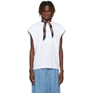 25 FW 드리스반노튼 남성 화이트 코튼 티셔츠 251358M213020