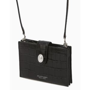 [질스튜어트ACC]25FW[AVENUE][스트랩탈착가능] 블랙 크로커 엠보 가죽 아코디언 카드지갑JAWA5F803BK