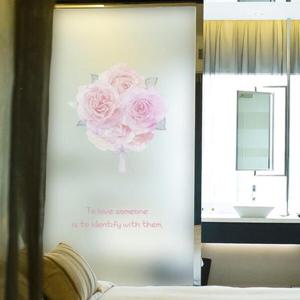 아트박스/낭만창고 ncdr076-장미 꽃다발-샤워부스 유리문시트지