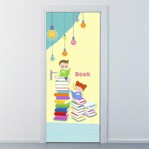 아트박스/낭만창고 nces032-키즈랜드 책읽기-현관문시트지