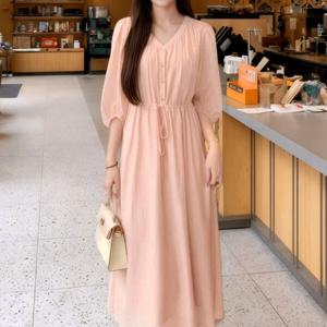 [베나프]샤인 쉬폰 롱원피스_BJ2OP026