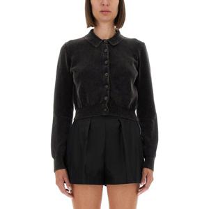 알렉산더왕 블랙 크롭 리브 가디건 1KC3253055 011