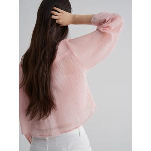 (355764LY2Y) [에잇세컨즈] 크링클 크롭 셔츠  라이트 핑크