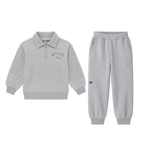 뉴발란스 에센셜 카라 반집업 셋업 키즈 트레이닝복세트 그레이 NK9YEB406U-AC