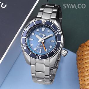 세이코 SFK001J1 솔라 스모블루 200미터방수 GMT 사파이어 다이버 남자 메탈 시계 c