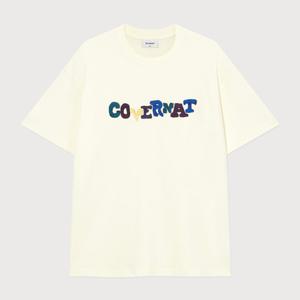 [커버낫]커버낫 클레이 로고 그래픽 티셔츠 크림 CO2503ST21CM