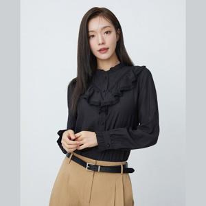 플라스틱아일랜드  (PR3WB961) 러플 레이스 블라우스