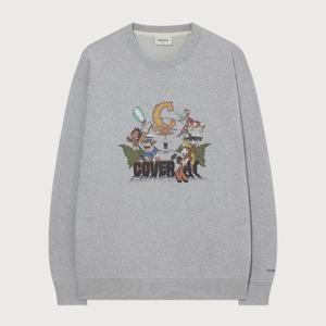 [커버낫]커버낫. 서커스 그래픽 맨투맨 멜란지 그레이 CO2503CR2