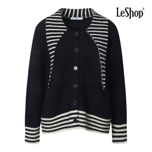 [르샵]스트라이프 뾰족 카라 버튼 니트 가디건 BP9KC033A