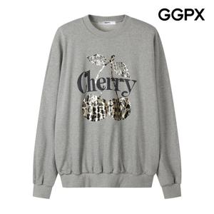 [지지피엑스]체리 레오파드 프린팅 맨투맨 티셔츠 GP9TS045F