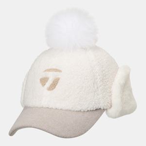 테일러메이드 어패럴 골프 웨어 25 F W TWHCO8621 101 여성 겨울 폼폼 방한야구모 방울 털 모자