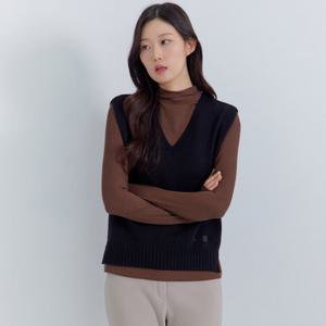 [지센] (3컬러) 폭스 울 블렌디드 브이넥 베스트 LFKTPA01