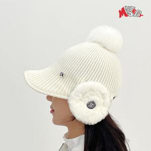 미스테리골프 여성 방한 니트 방울 귀마개모자 MY-CW4