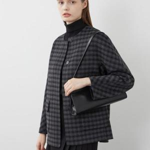 올리비아로렌 HC03 체크패턴  핸드메이드 머플러 코트 VOCEA3W9411