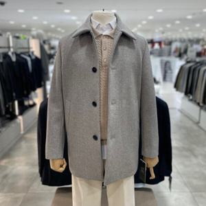 [지오지아]울캐시미어 혼방 체스터 하프 코트_ABE4CG1102_LBE_DG