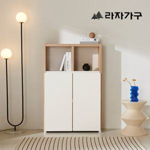 라자가구 레이 3단 810 낮은 수납 책장 도어형