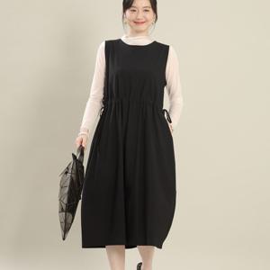 [애비뉴투지]나일론 허리끈 셔링 봄 여름 롱 조끼 원피스 K04551