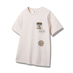 [지프]공용)와펜장식 루즈핏 티셔츠(JQ2TSU222)